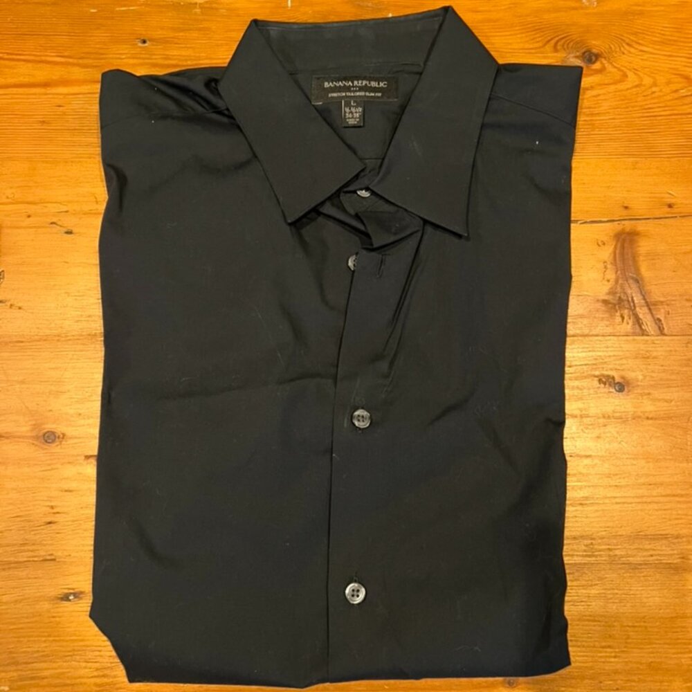 Banana Republic Dress Shirt Black  - Large